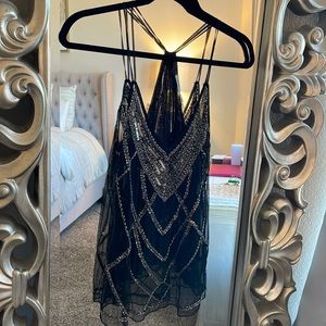 Free People sheer, beaded top